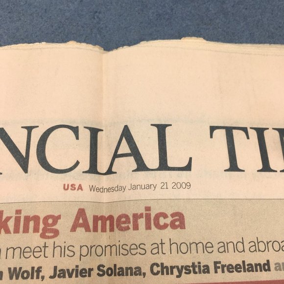 Financial Times January 21 2009 Obama Inauguration First Black President - Picture 2 of 4